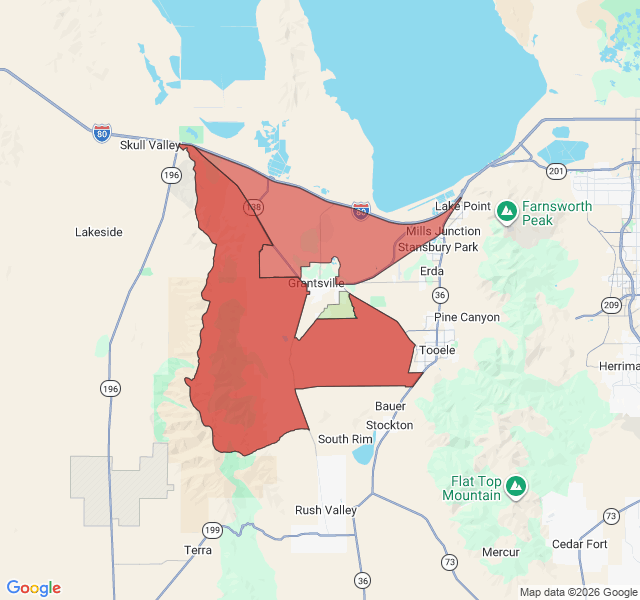 Map of septic coverage in Grantsville, UT