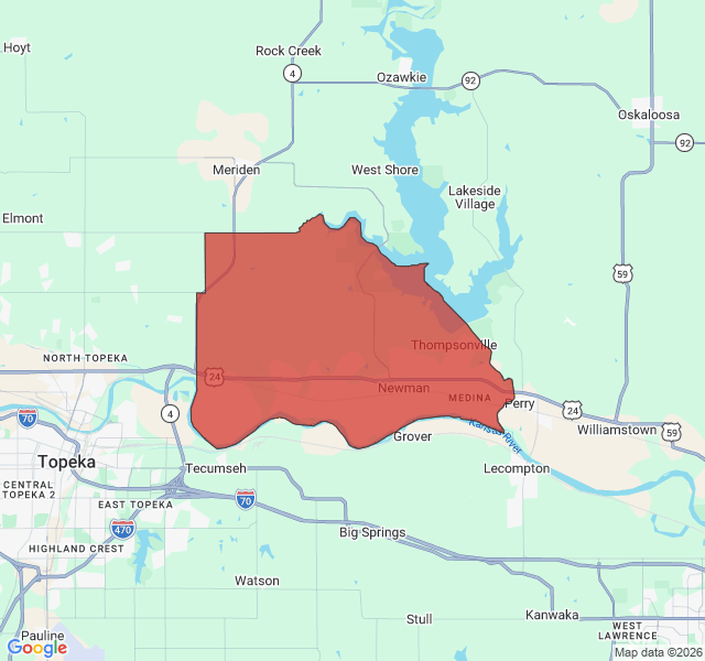 Map of septic coverage in Grantville, KS