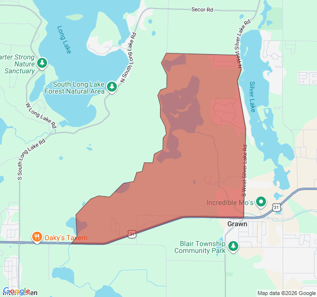 Map of septic coverage in Grawn, MI