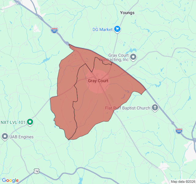 Map of septic coverage in Gray Court, SC