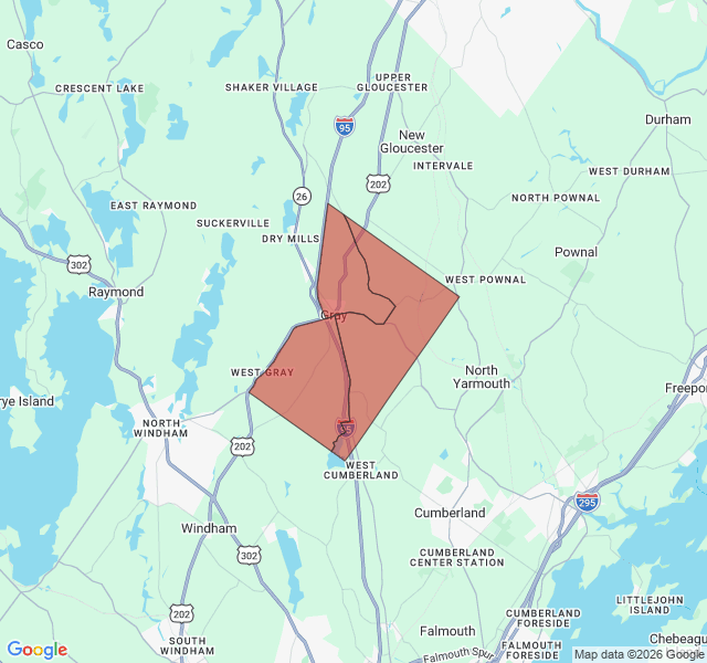 Map of septic coverage in Gray, ME