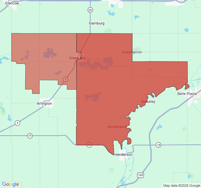 Map of septic coverage in Green Isle, MN