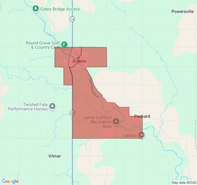 Map of septic coverage in Greene, IA
