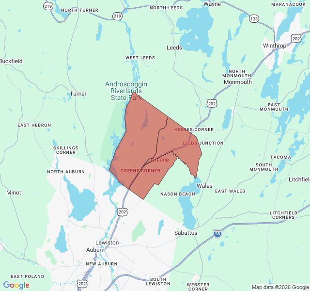 Map of septic coverage in Greene, ME