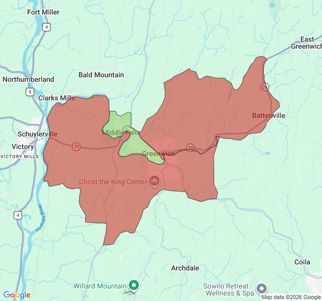 Map of septic coverage in Greenwich, NY
