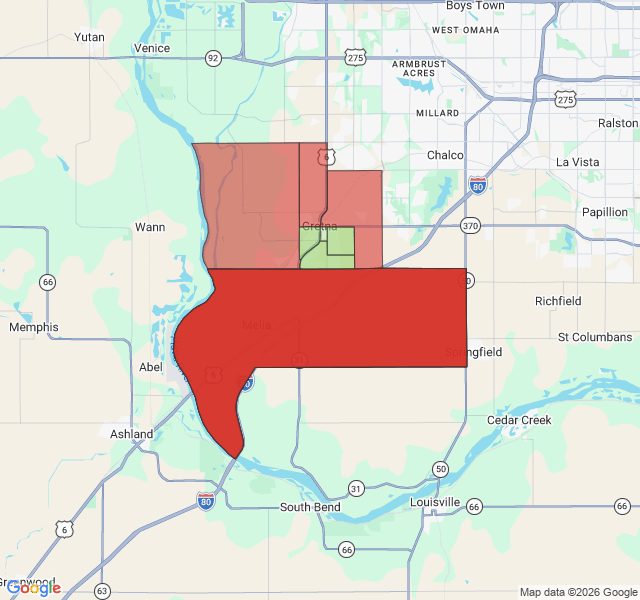 Map of septic coverage in Gretna, NE