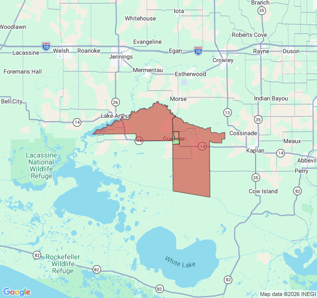 Map of septic coverage in Gueydan, LA