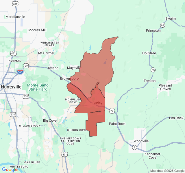 Map of septic coverage in Gurley, AL