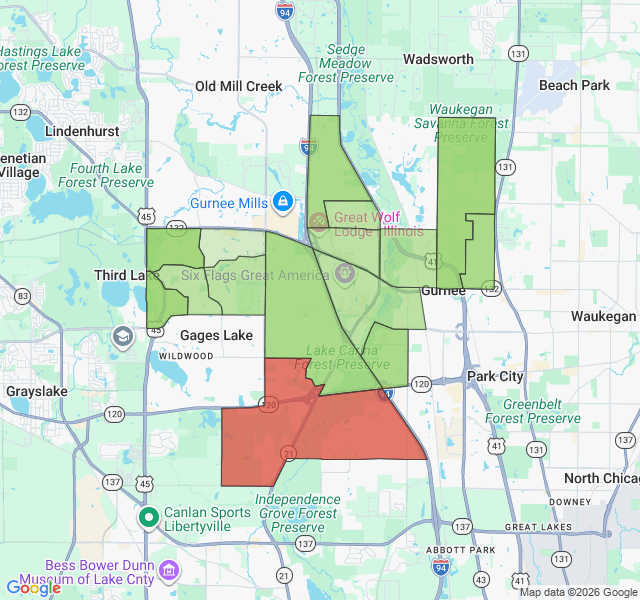 Map of septic coverage in Gurnee, IL