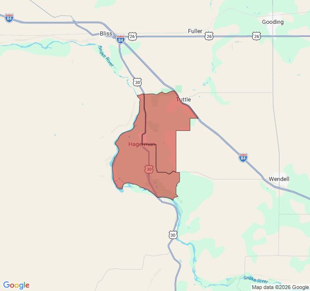 Map of septic coverage in Hagerman, ID