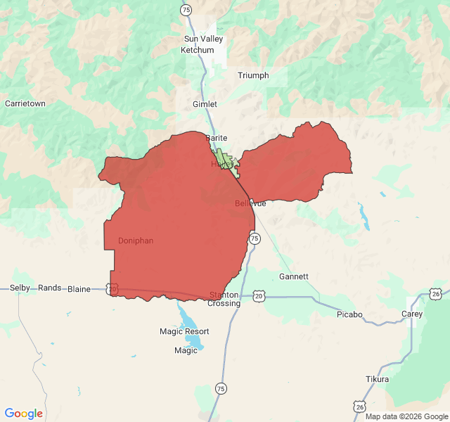 Map of septic coverage in Hailey, ID