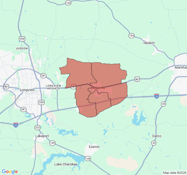 Map of septic coverage in Hallsville, TX