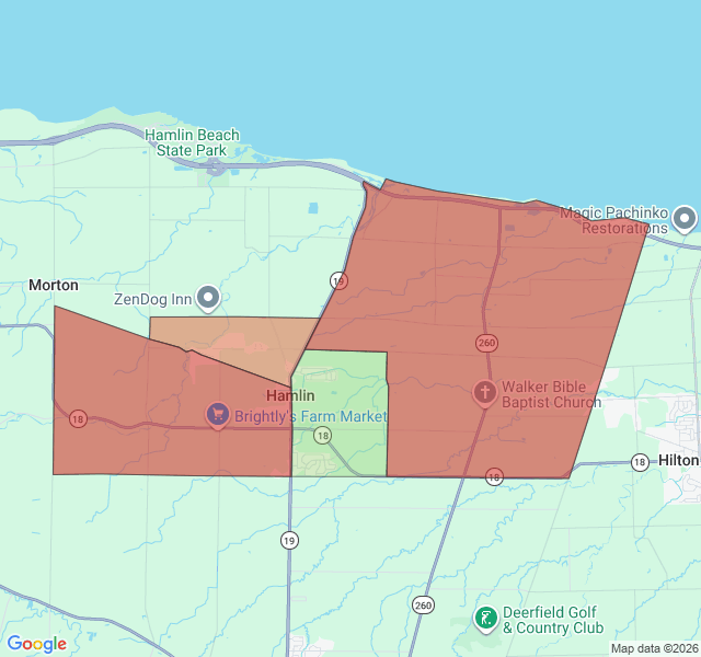 Map of septic coverage in Hamlin, NY