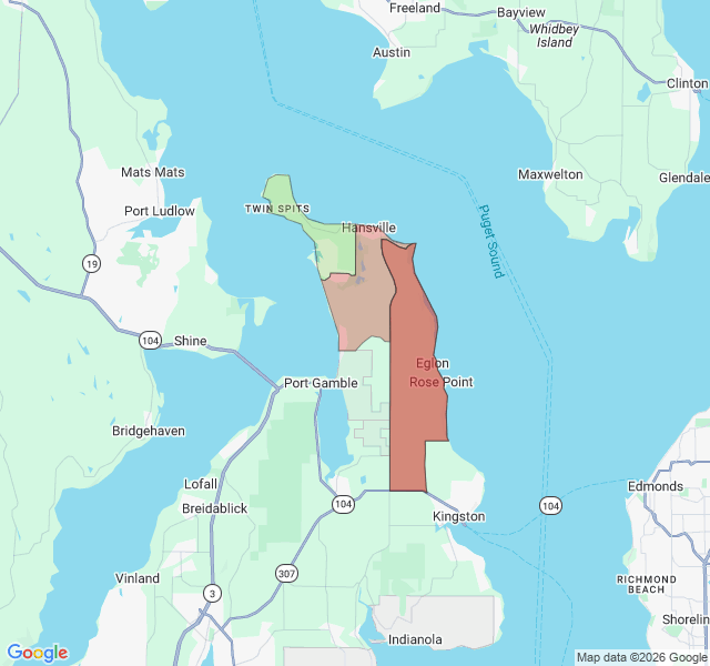 Map of septic coverage in Hansville, WA