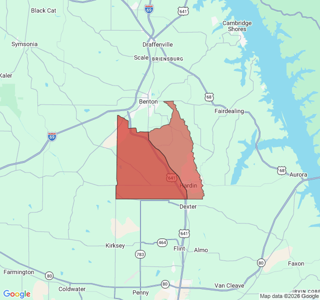 Map of septic coverage in Hardin, KY
