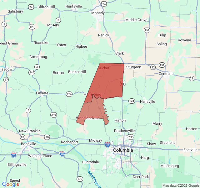 Map of septic coverage in Harrisburg, MO