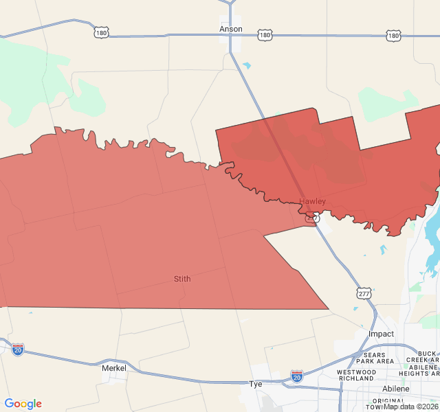 Map of septic coverage in Hawley, TX