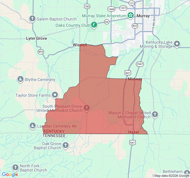 Map of septic coverage in Hazel, KY