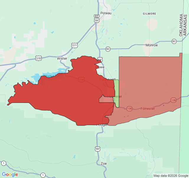 Map of septic coverage in Heavener, OK