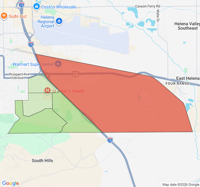 Map of septic coverage in Helena, MT