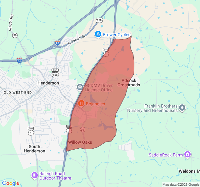 Map of septic coverage in Henderson, NC