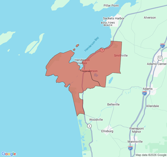 Map of septic coverage in Henderson, NY