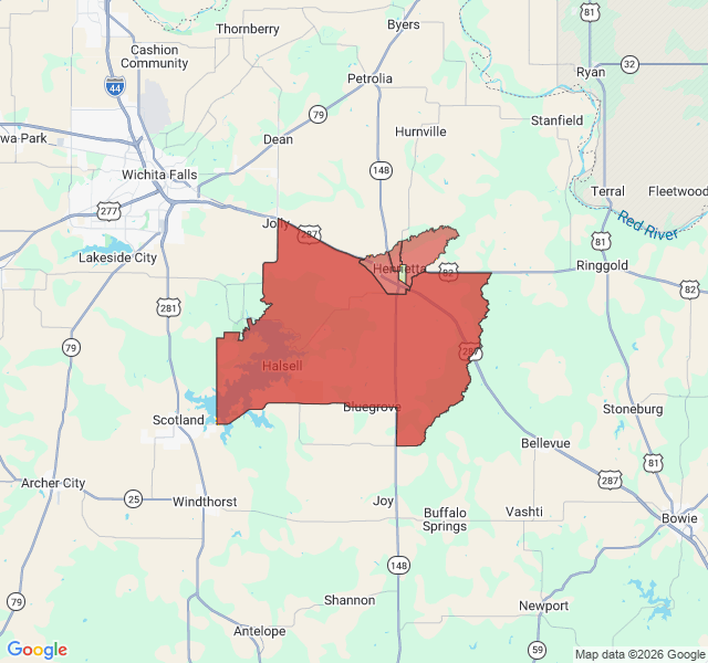 Map of septic coverage in Henrietta, TX
