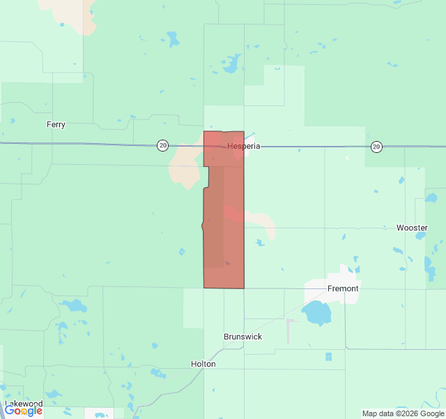 Map of septic coverage in Hesperia, MI