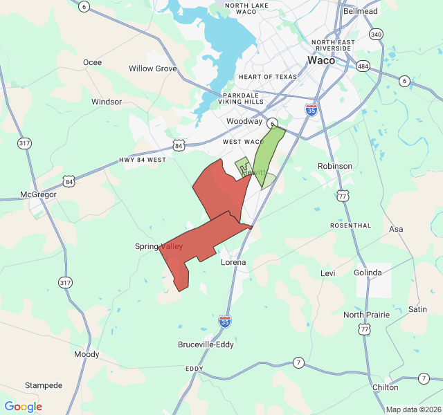 Map of septic coverage in Hewitt, TX