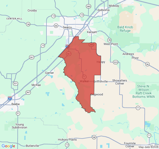 Map of septic coverage in Higginson, AR