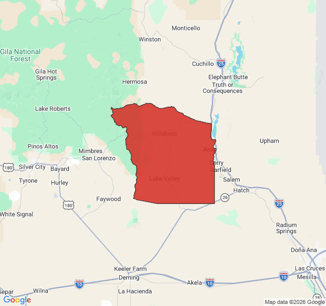 Map of septic coverage in Hillsboro, NM
