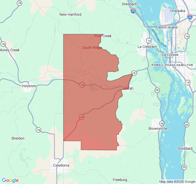 Map of septic coverage in Hokah, MN