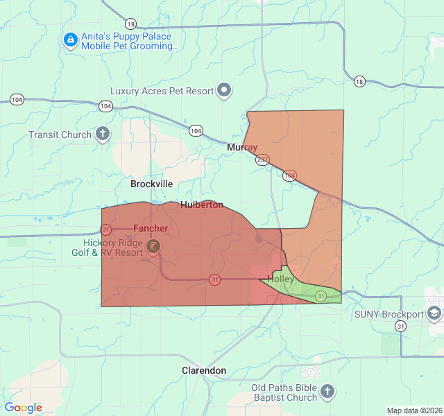 Map of septic coverage in Holley, NY