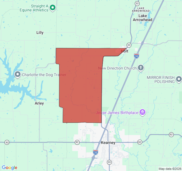 Map of septic coverage in Holt, MO