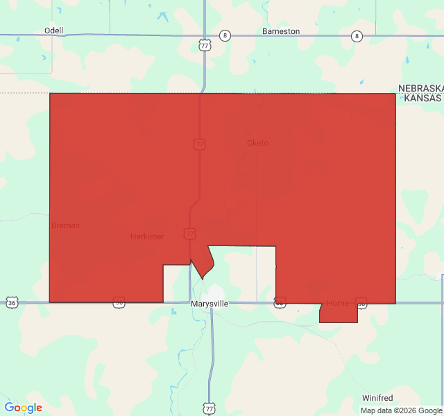 Map of septic coverage in Home, KS