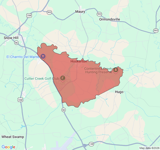 Map of septic coverage in Hookerton, NC