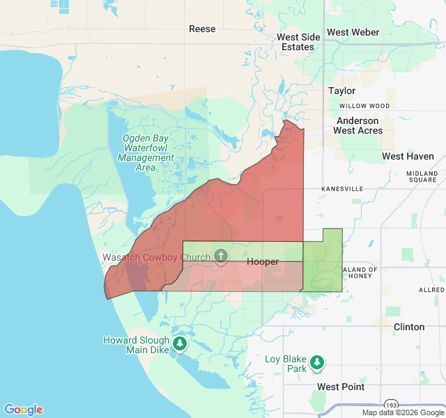 Map of septic coverage in Hooper, UT