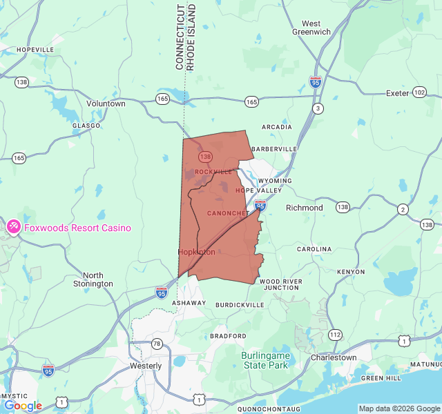 Map of septic coverage in Hopkinton, RI