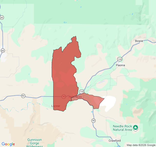 Map of septic coverage in Hotchkiss, CO