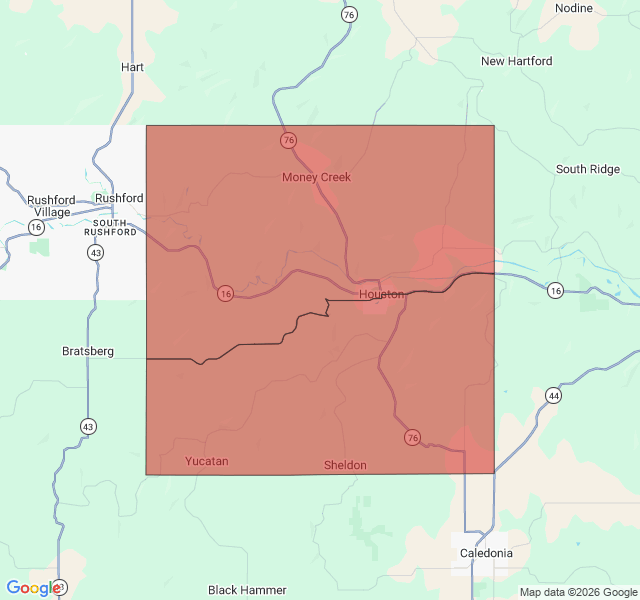 Map of septic coverage in Houston, MN