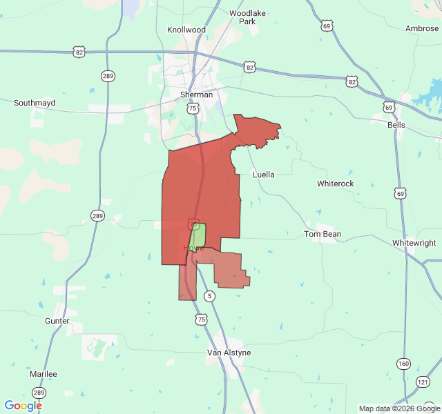 Map of septic coverage in Howe, TX