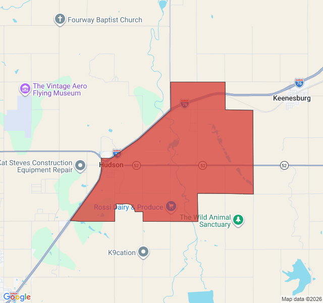 Map of septic coverage in Hudson, CO