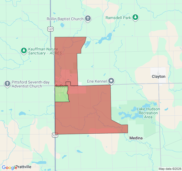 Map of septic coverage in Hudson, MI