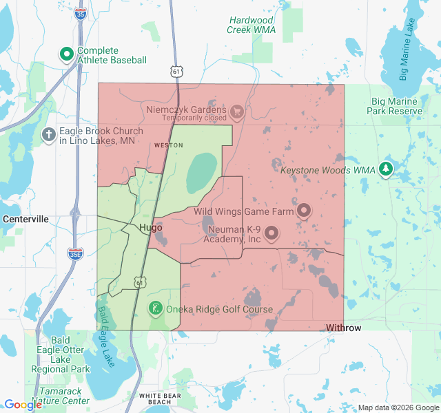 Map of septic coverage in Hugo, MN