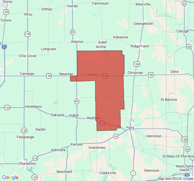 Map of septic coverage in Hume, IL