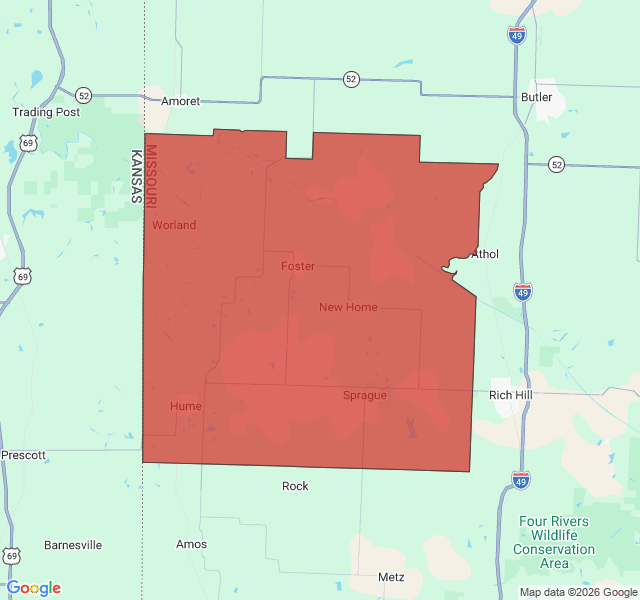Map of septic coverage in Hume, MO