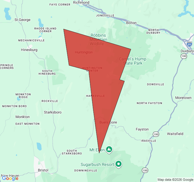 Map of septic coverage in Huntington, VT