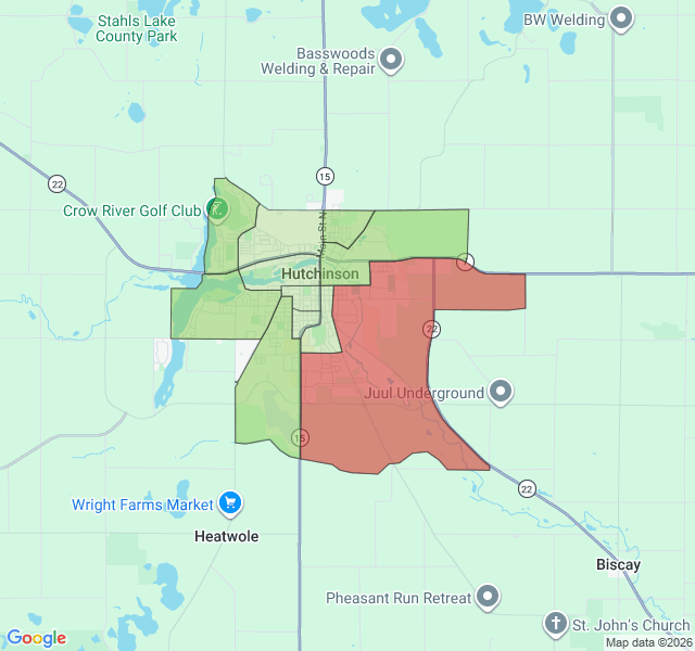 Map of septic coverage in Hutchinson, MN