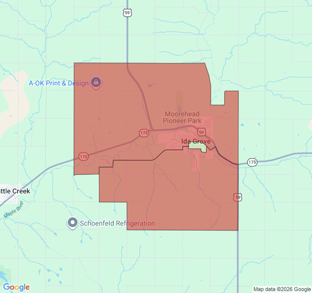 Map of septic coverage in Ida Grove, IA