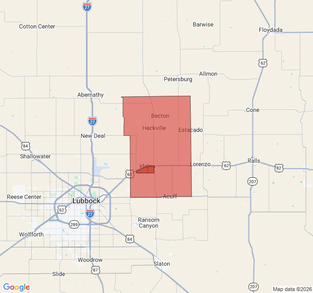 Map of septic coverage in Idalou, TX